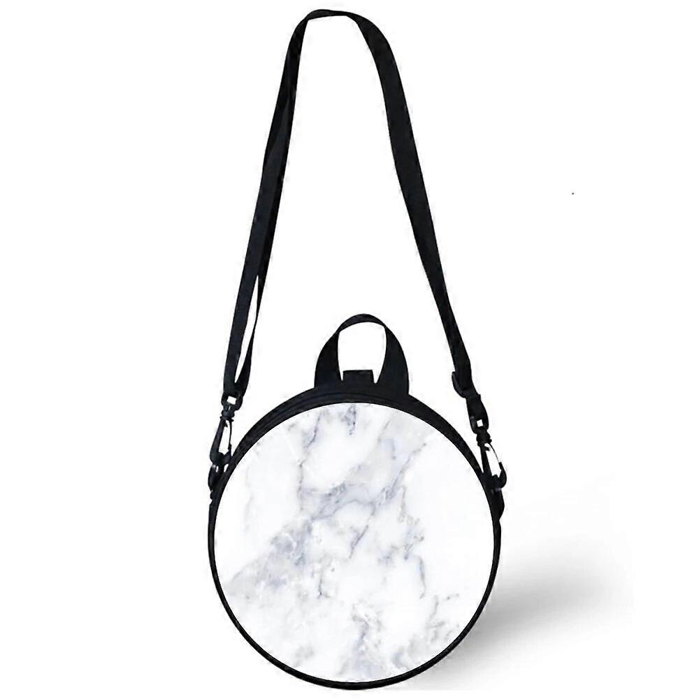 Marble Stone Printed Round Messenger Bag