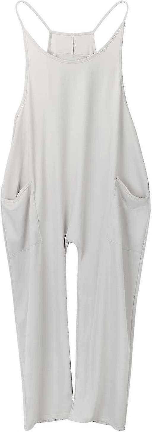 ワイドレッグジャンプスーツ ポケット付きワイドレッグジャンプスーツ |ノースリーブスリングジャンプシースパゲッティストラップワイドレッグロンパース高品質