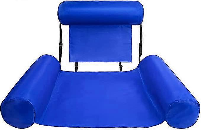 Swimming Pool Floats Foldable Backrest Inflatable (blue)