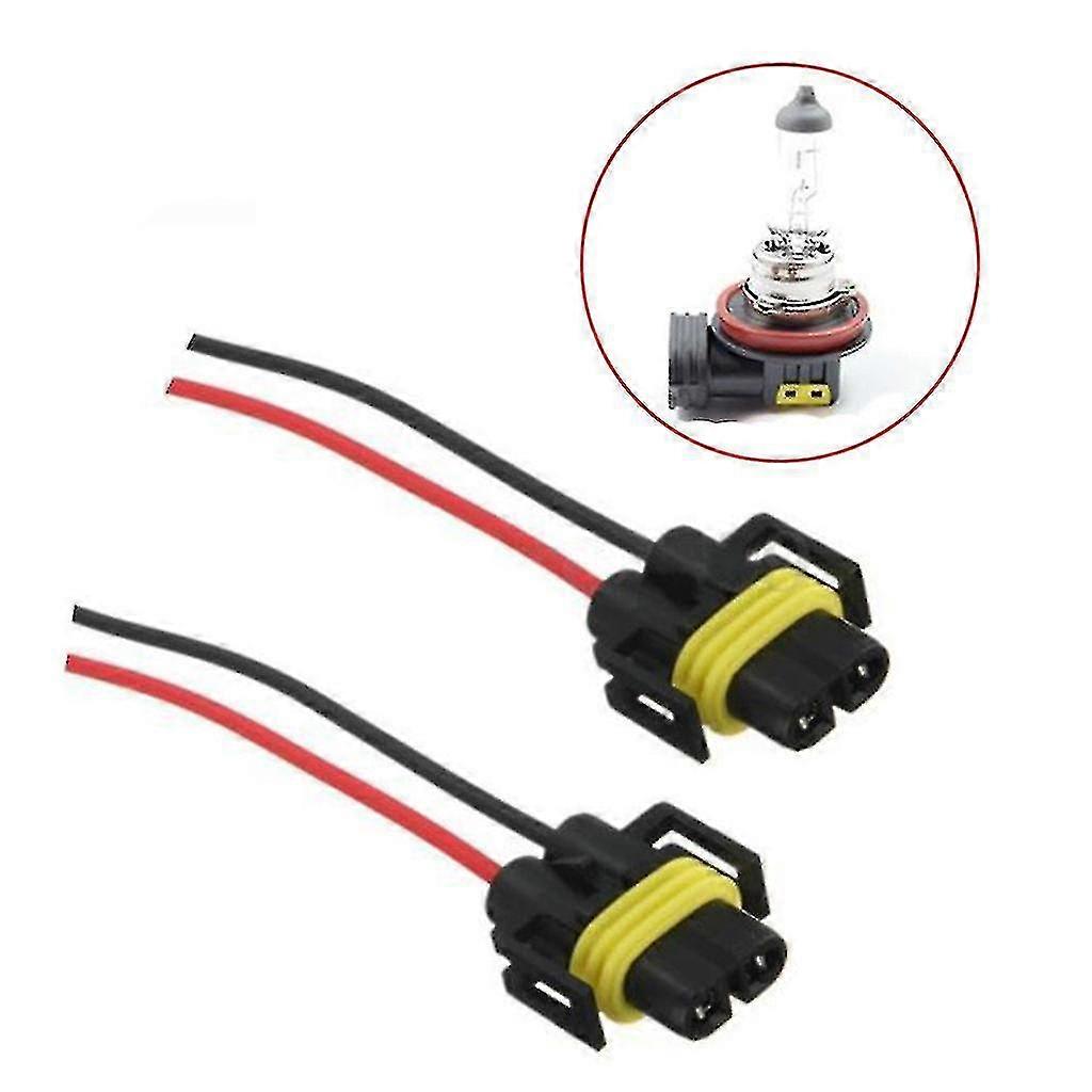 2pcs H11 H8 Headlight Fog Light Conversion Wiring Plug Adapter Harness