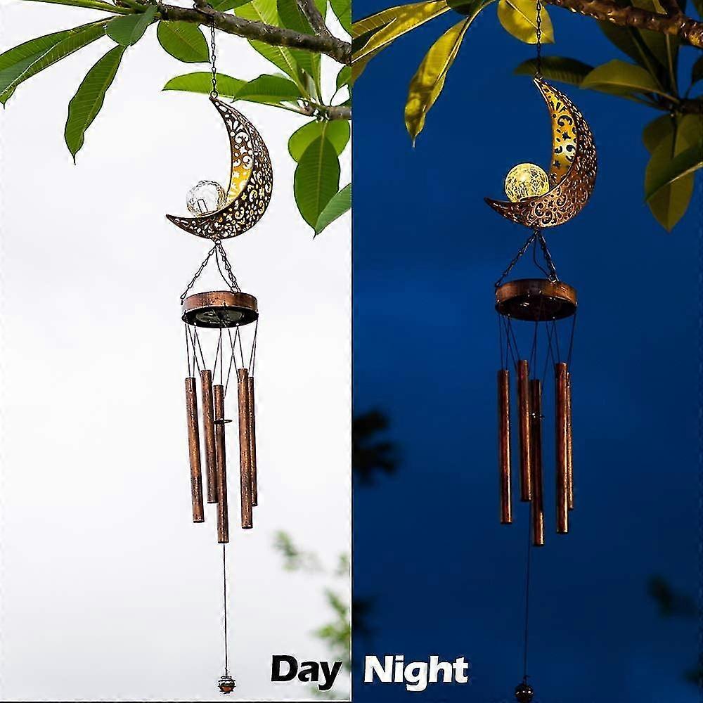 Solar Powered Led Wind Chime Outdoor Garden Solar Metal Wind Chime Light Waterproof Hanging Mobile