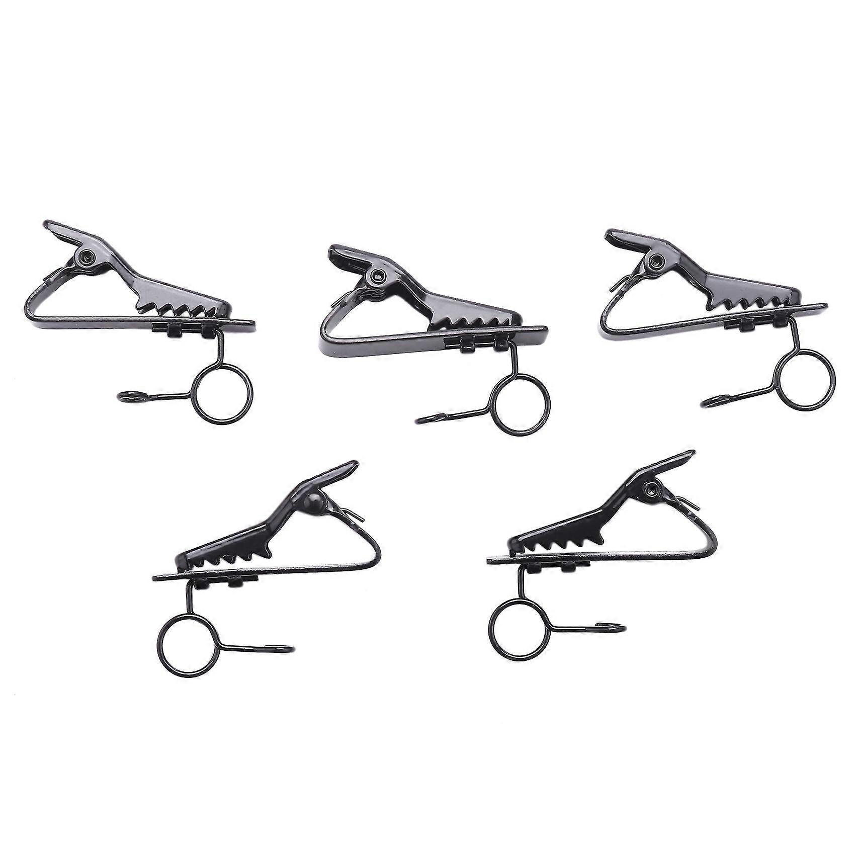 5 Pcs Ring Mini 7.5 Mm Microphone Clip Holder Tie Clip Clip Practical (black)