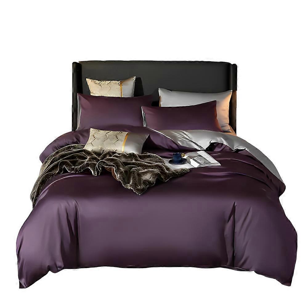 Duvet Comforter Set Uk King Purple Light Grey Egyptian Cotton Thick Blanket Bedspread King Comforter Sets