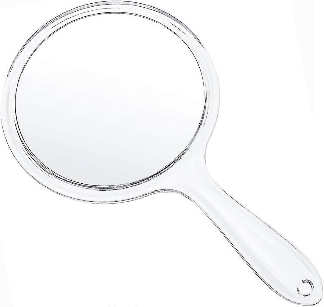 Makeup Hand Mirror Double-sided 3x 1x Round (transparent)