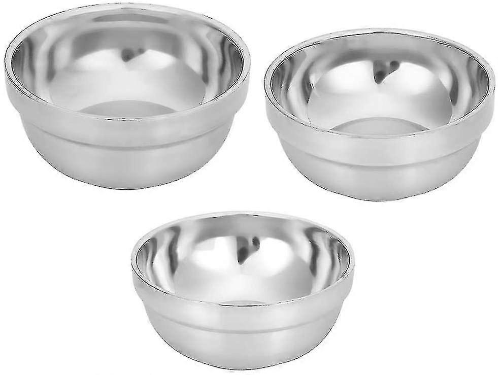 Stainless Steel Mixing Bowls Set Of 3 Premium Mixing Beating Bowls Thick Insulation Children Rice Bowl Space Saving Storage Dishwasher Safe