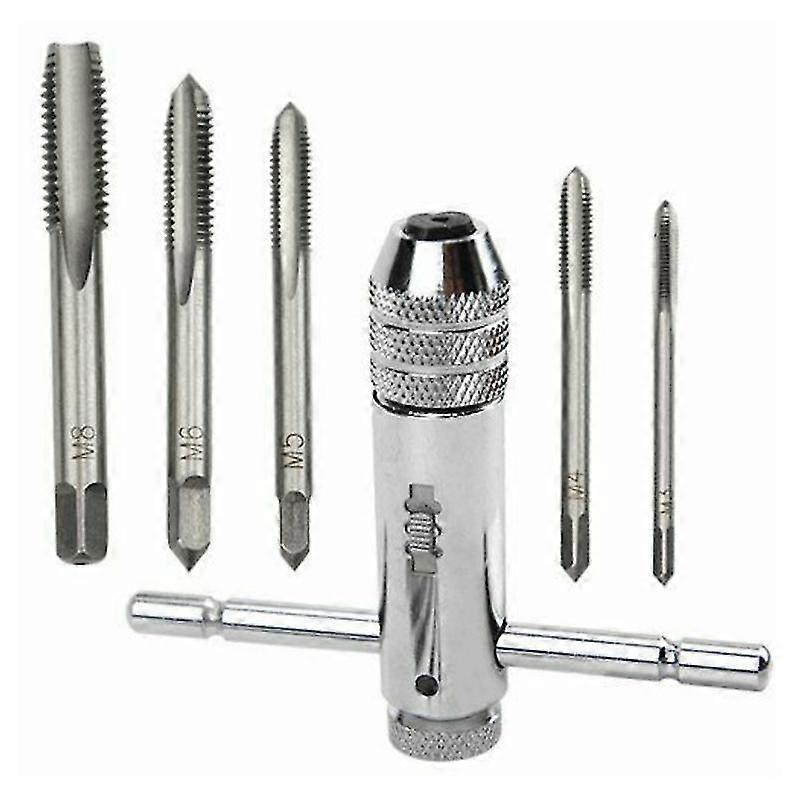 Hand Taps | Metric Taps | Taps And Dies | M3 M4 M5 M6 M8 Taps | Thread Taps | With Reversible Tap Holder With Ratchet