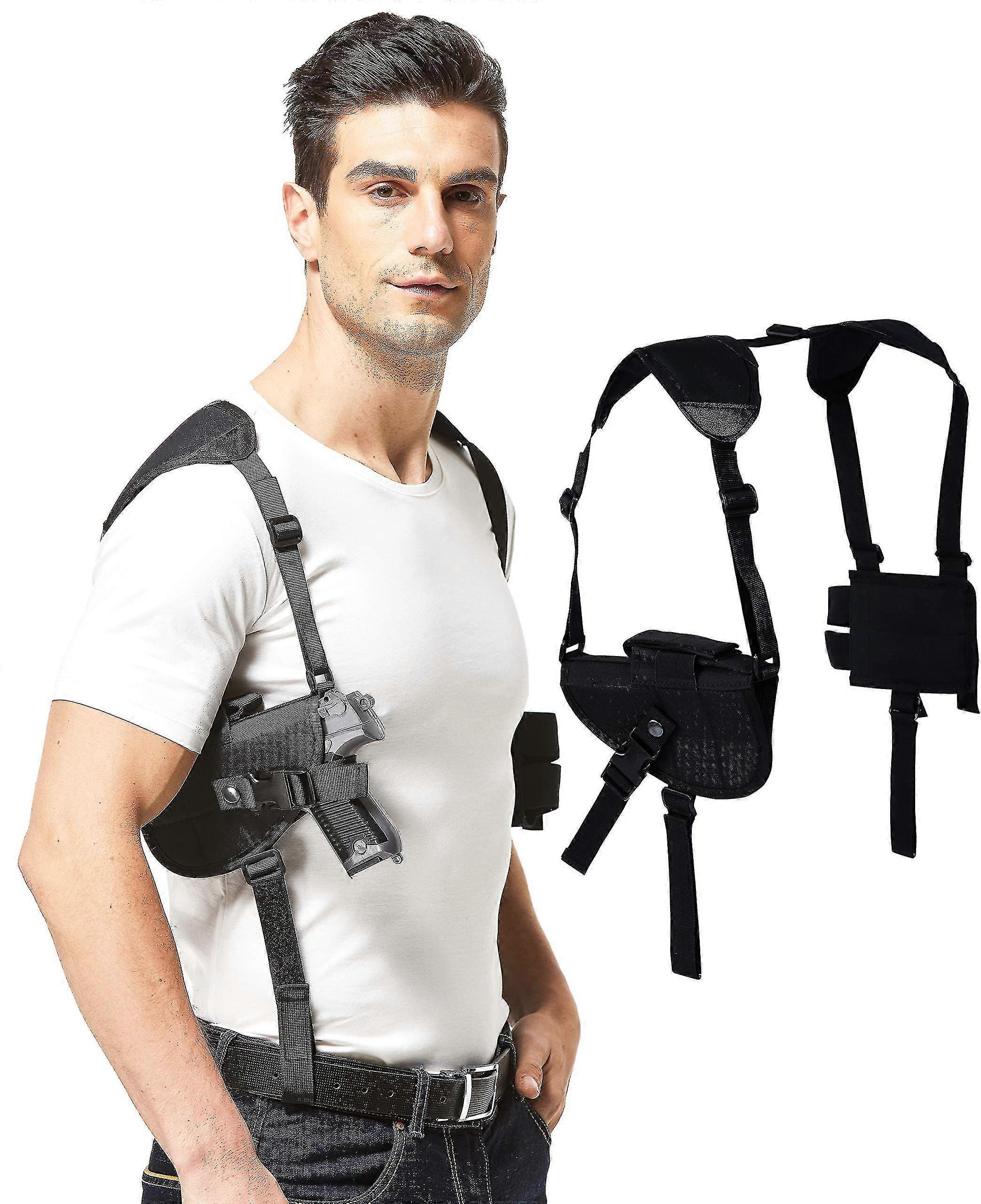 Étui pour pistolet - Convient aux armes de poing compactes à grandes. Étui d'épaule dissimulé avec pochette pour chargeur.