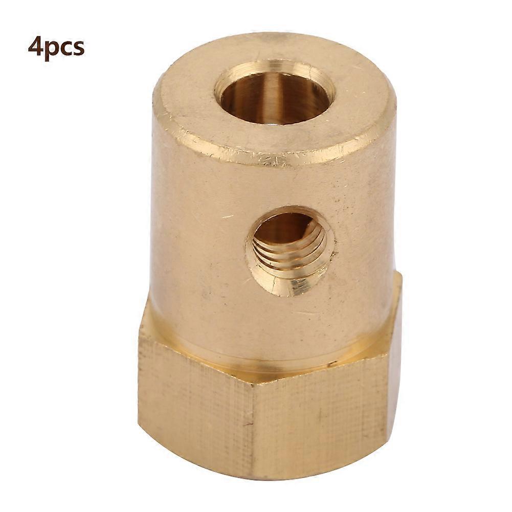 4pcs Brass Extended Shaft Hex Coupling Coupler Motor Connector (6mm)