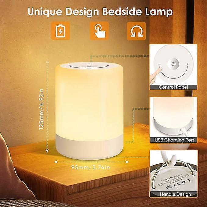 Lacasa Smart Bedside Table Lamp - Dimmable Warm Light & RGB, Music Sync, 2200mAh Battery, Portable