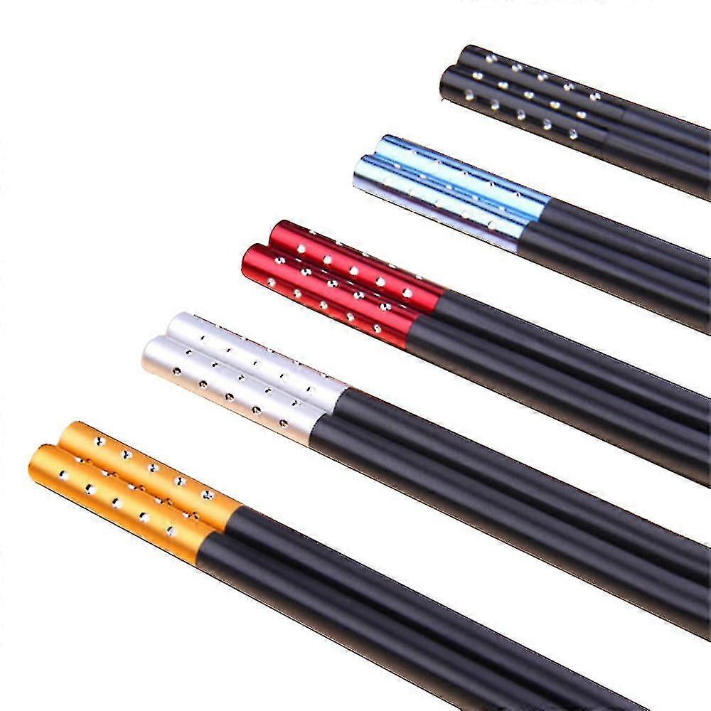 Chopsticks For Eating Reusable Cooking Chopsticks Set Non-slip Design Chopsticks Kitchen(5double)