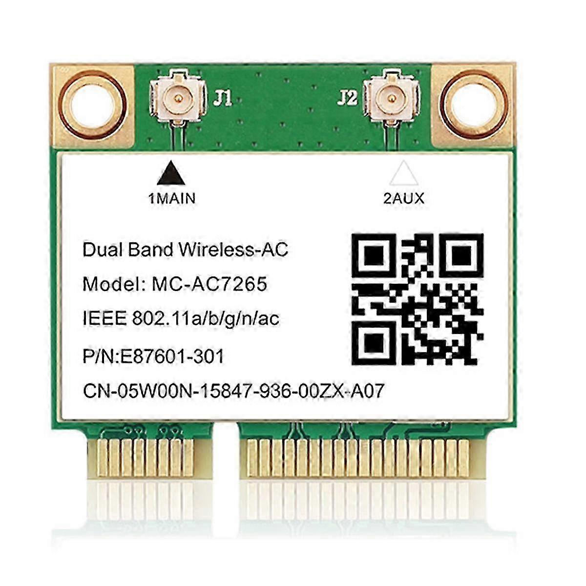 1200Mbps Bluetooth 4.2 mini PCI-E wifi-kortti -AC7265 langaton verkkokortti 7265 802.11ac 2.4G 5Ghz f