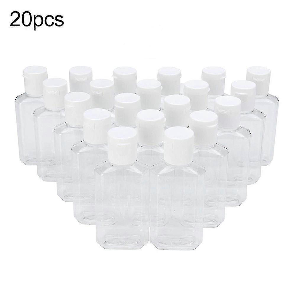 20pcs 60ml Portable Travel Clear Empty Refillable Sanitizer Liquid Soap Bottle