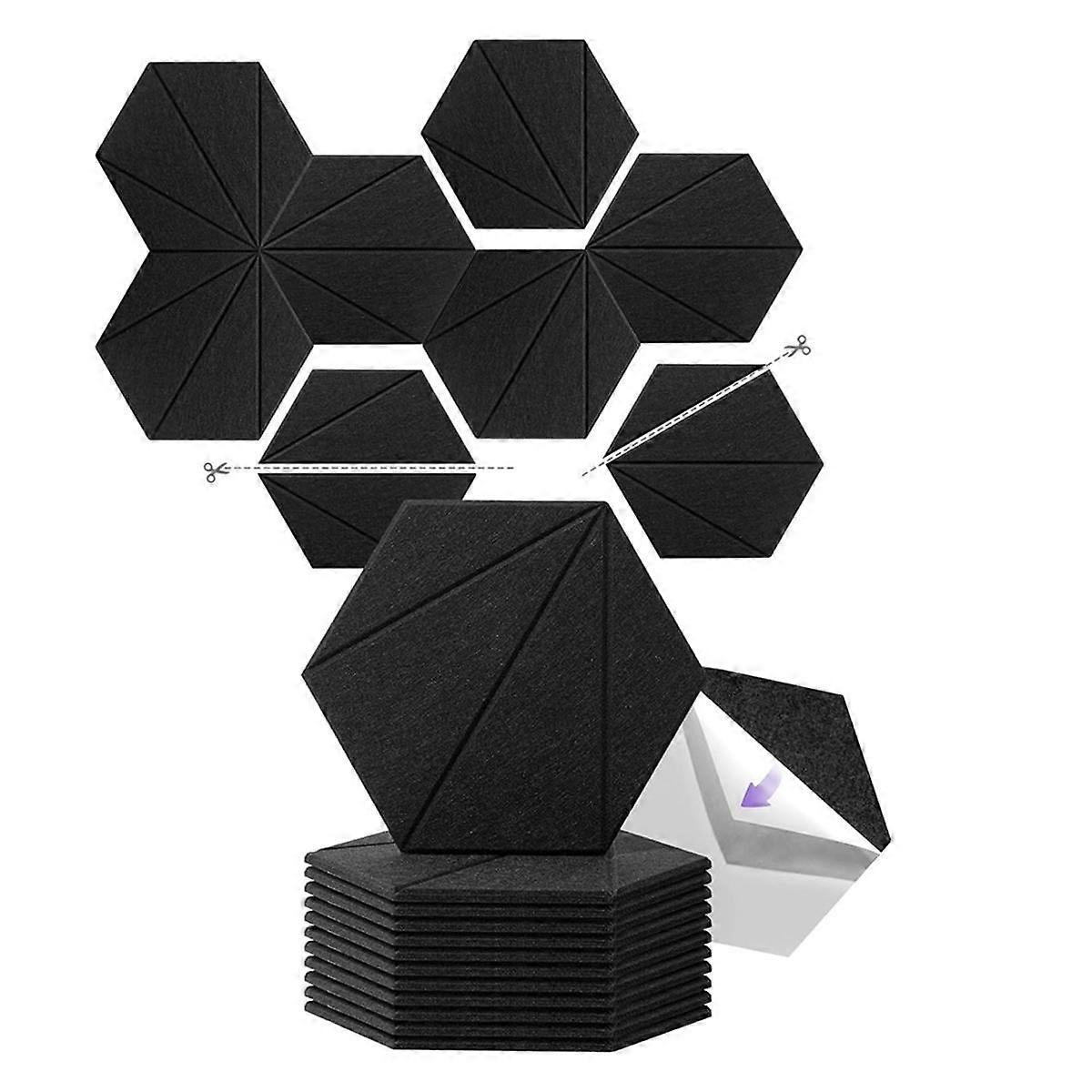 12 Pack Acoustic Foam Panels 12x10x6x0.4 Inch,Self Adhesive Sound Proof Foam Wall Panels,for Acoust