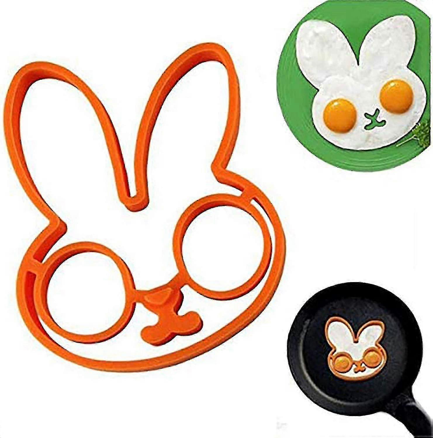 Silicone Rabbit Egg Pancake Ring, Reusable Non-stick Omelette Device