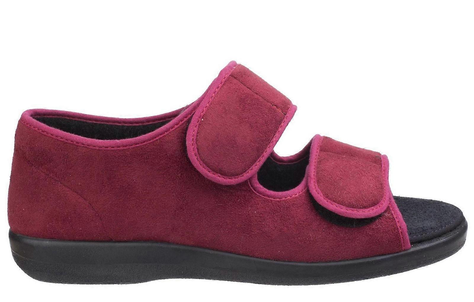 GBS Med Brompton Wide Fit Slipper Burgundy