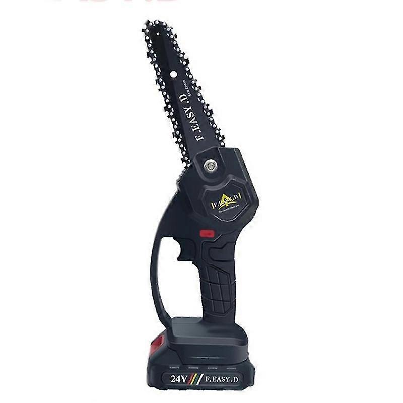 Black Mini Chainsaw Cordless, 6 Inches Chainsaws Battery Powered With 1battery/2 Batteries Electric Handheld