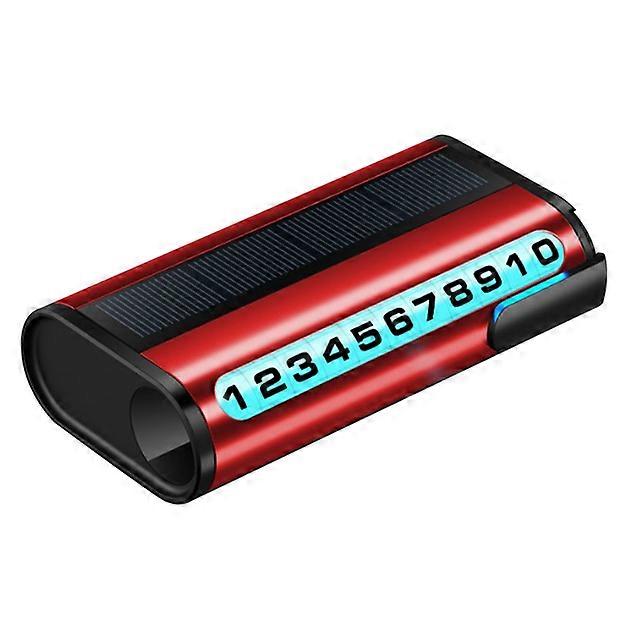 Car Parking Number Plate Luminous Auto Parking Card Solar Charging Temporary Stop Phone Number Card For Car Decoration Accessory