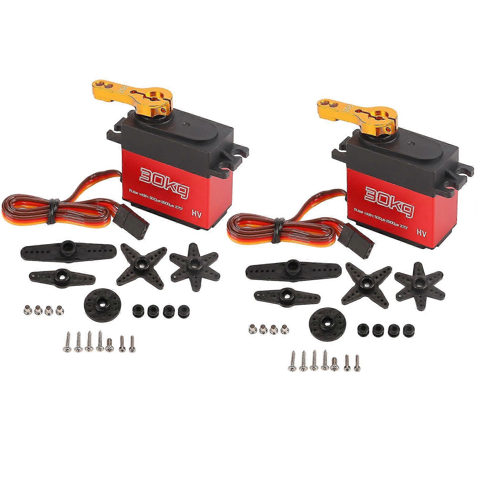 Red 30kg Servo for RC Car - Quick Response Time, Stable Performance