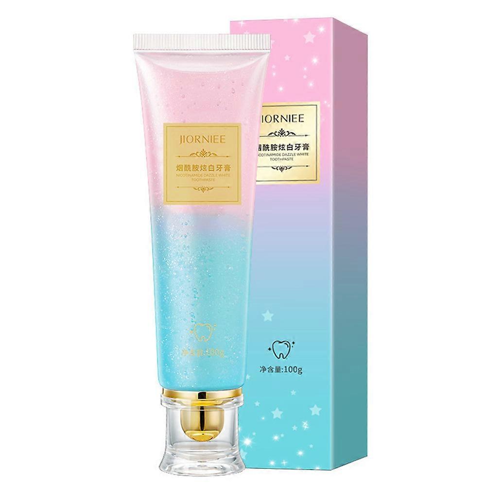 まばゆいばかりの白い歯磨き粉新鮮な息ナイアシンアミド歯磨き粉を呼吸に取り除き、歯の悪いホワイトニングの汚れをケアします