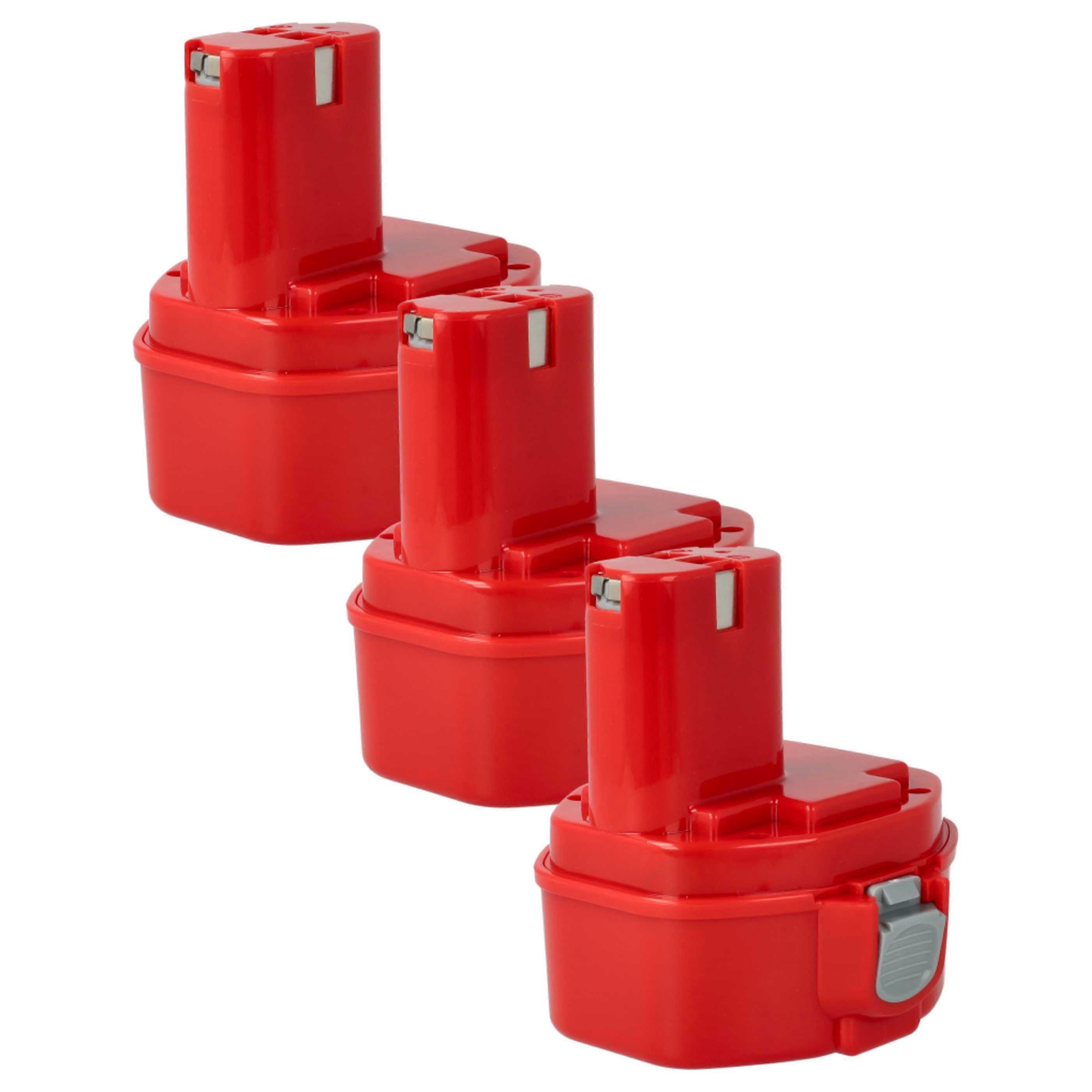 vhbw 3x Baterie compatibilă cu Lanterna Makita ML143, UB140D, Lanternă ML140, Lanternă ML142, Instrument de lanternă ML141 (1500 mAh, NiMH, 14.4 V)