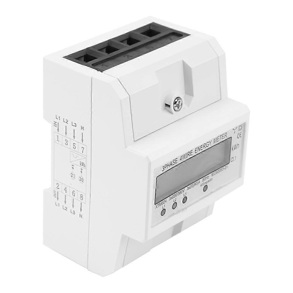 LCD Digital Three Phase Four Wire Din Rail KWh Electronic Energy Meter 3 x 20(80A)