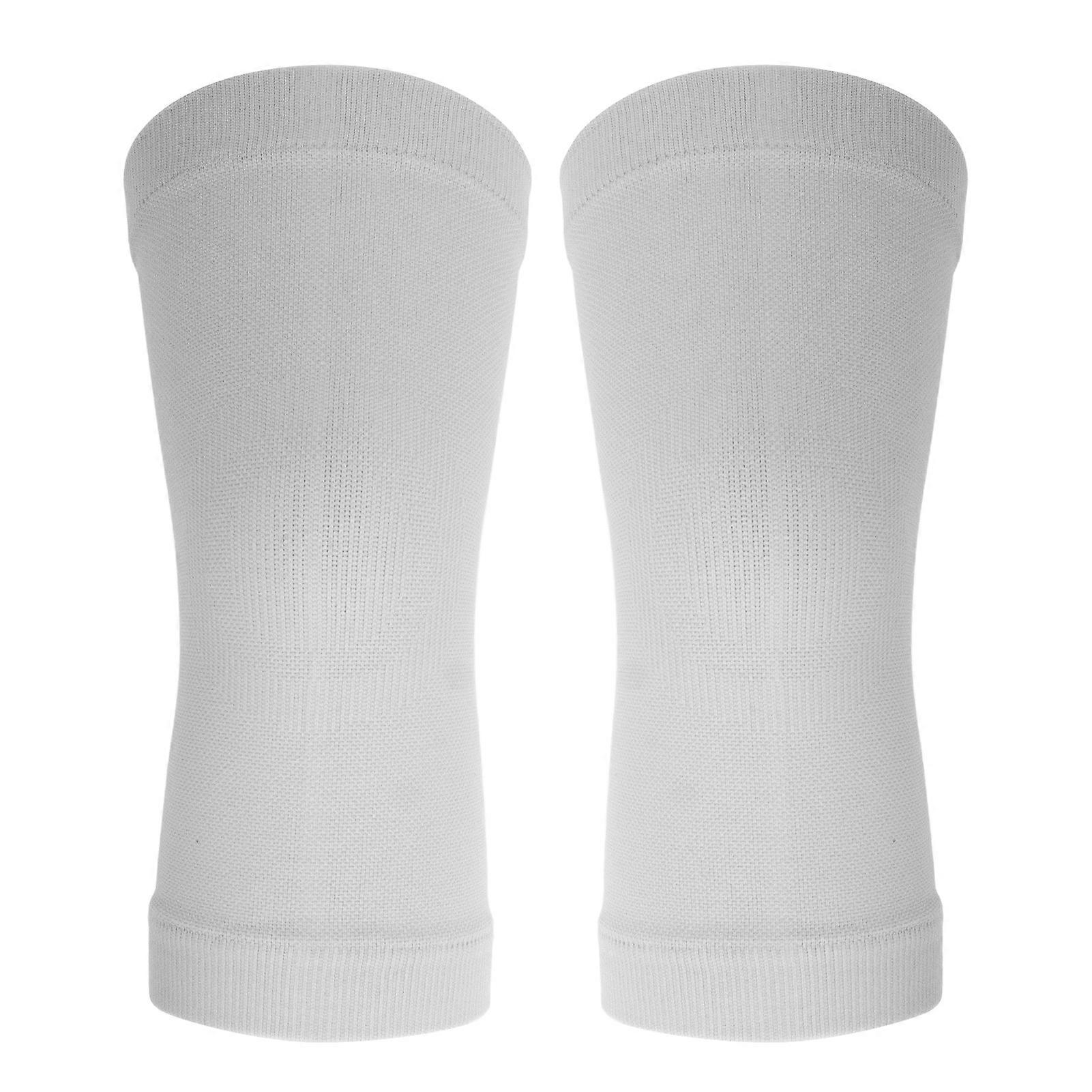 2pcsニーウォーマーグレー防風通気性肌にやさしい暖かいコットン膝パッド膝圧縮スリーブ対応女性Mギフト