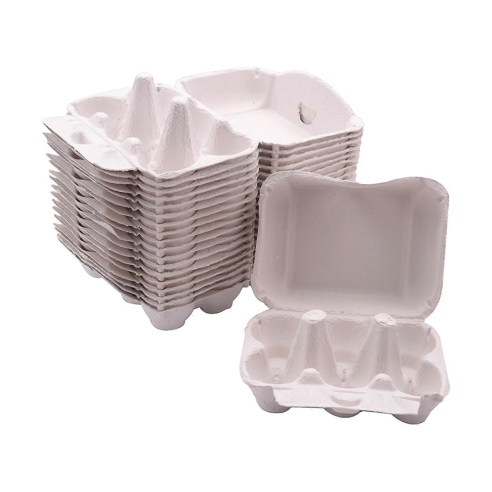 20pcs Egg Box 6 Grid Egg Rack Farm Empty Egg Box Egg Tray Rack para empacar huevos