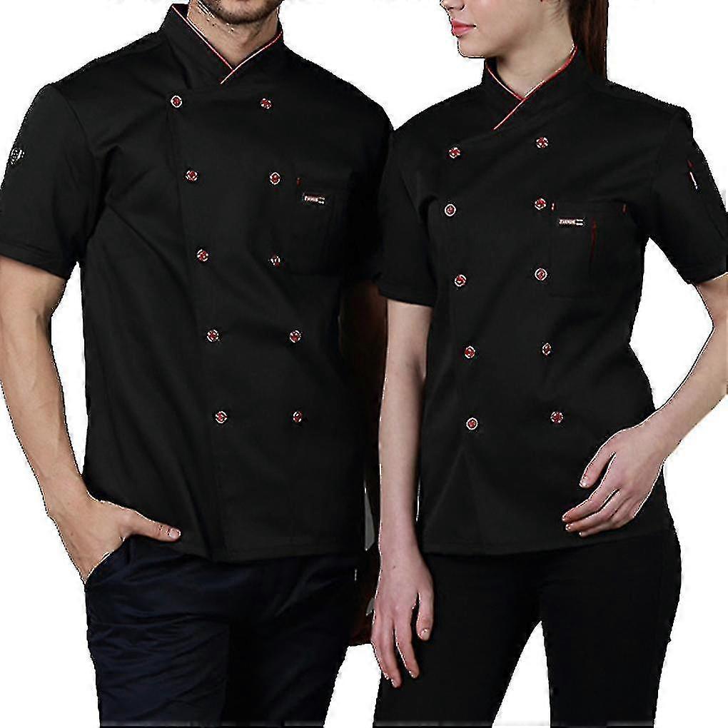 Men's Chef Button Adjustable Home Cotton Chef Uniform Shirt-CE