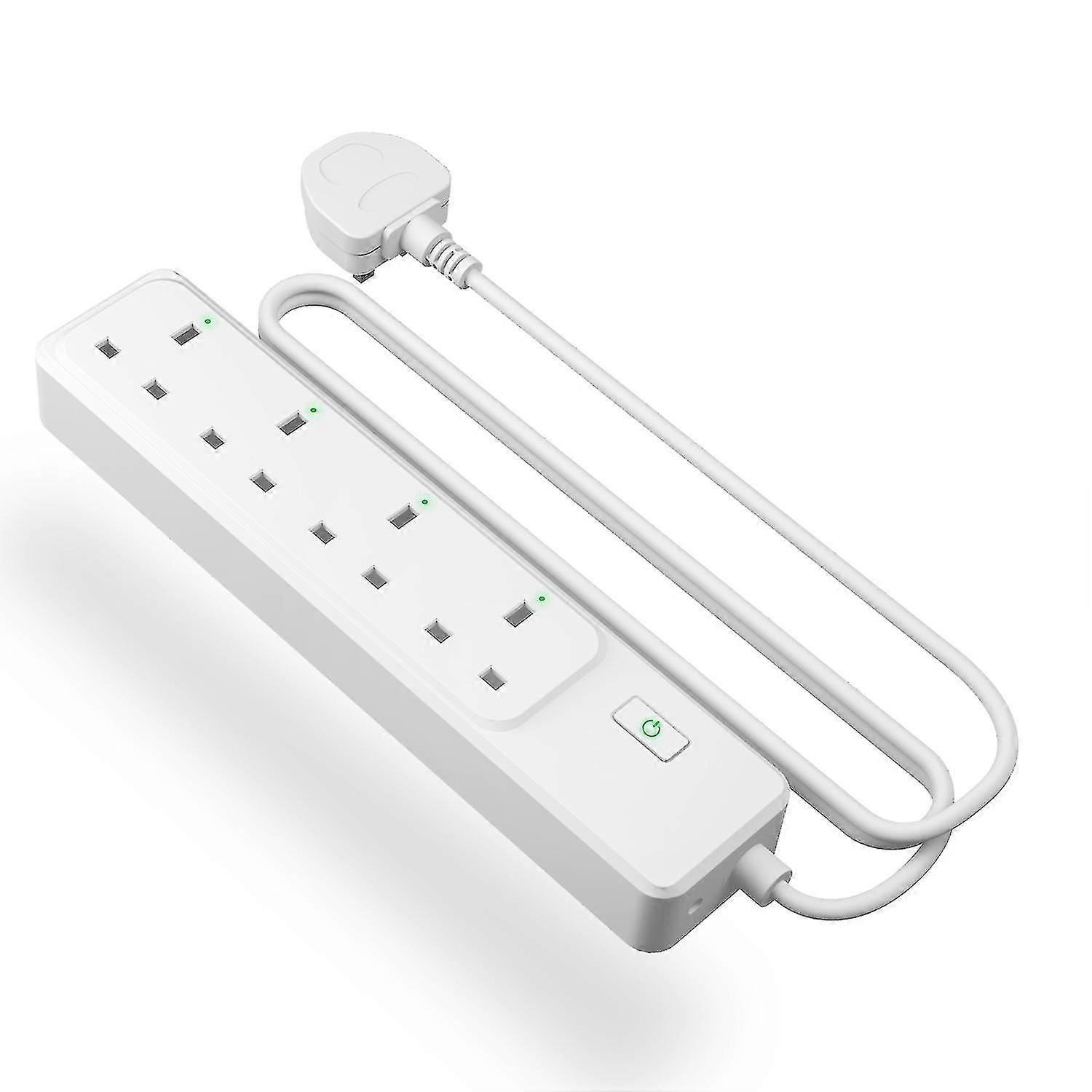 Wifi Smart Power Strip Surge Protector 4 Ac Outlets Uk Plug Alexa Power Strip 2400w Support Google Assistant Smartthings