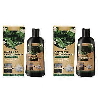 6set 2pcs Hair Coloring Shampoo 100ml Plantenextract Milde Hydraterende Langdurige Haar Snelle Kleurstof Shampoo