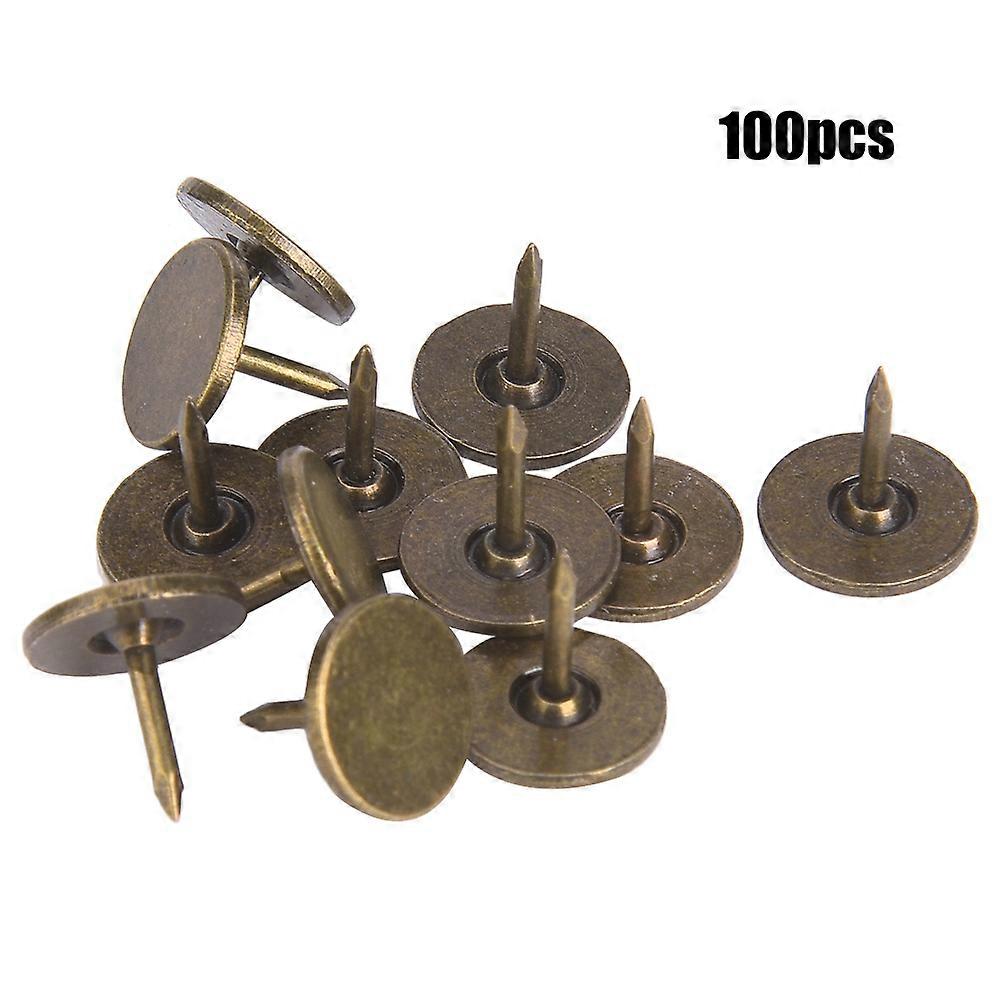 Flat Head Iron Upholstery Nails 11mm x 11mm Sofa Decorative Pins Set of 100