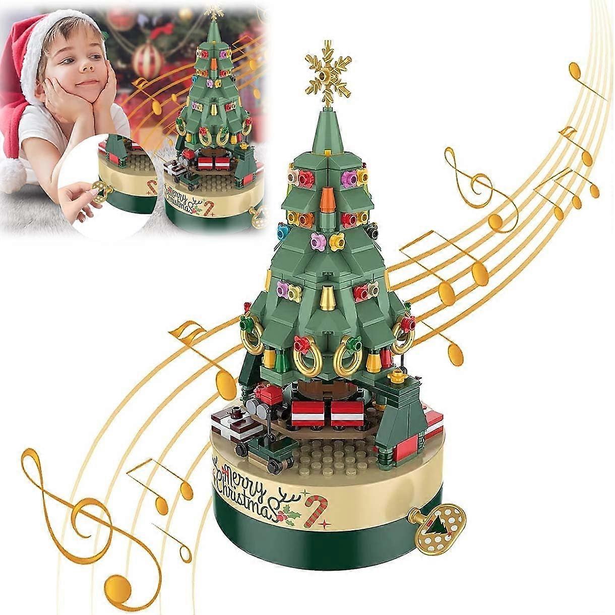 DIY עץ חג המולד לבנים תיבת מוסיקה, עץ חג המולד לבנים תיבת מוסיקה