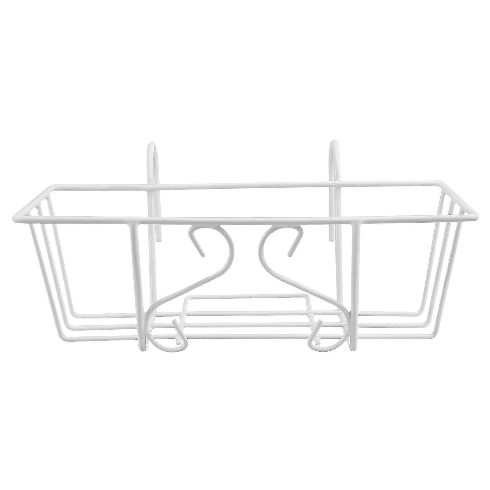 1pc Rectangular Flowerpot Hanging Rack Balcony Flower Rack for Home (White)