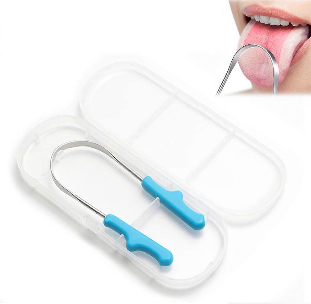 Tongue Scraper Stainless Steel,Tongue Cleaner with Storage Box Fights Bad Breath