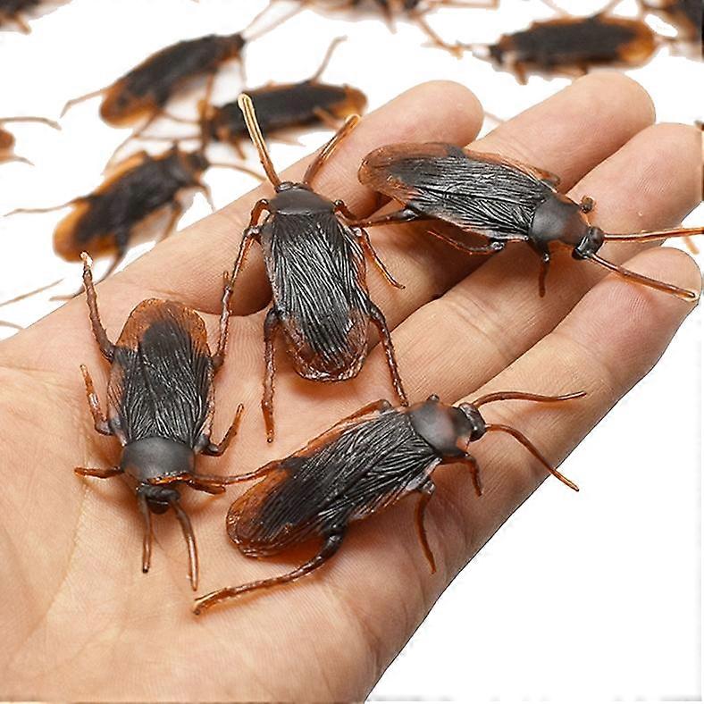 10Pcs Simulation Plastic Cockroach April Fool's Day Toy
