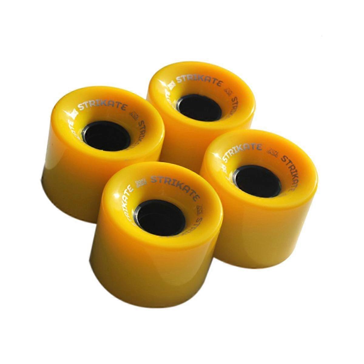 4 قطع 60X45mm كروزر عجلات لوح التزلج PU عجلات طويلة المجلس كروزر عجلات، أصفر