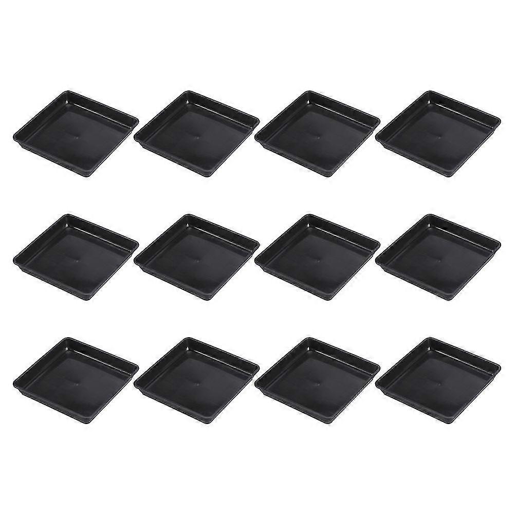 12 יחידות אגן פרחים מחצלות תחתונות מגשי סרס מגשי עציצים צלחות צמחים בריבוע-FCY