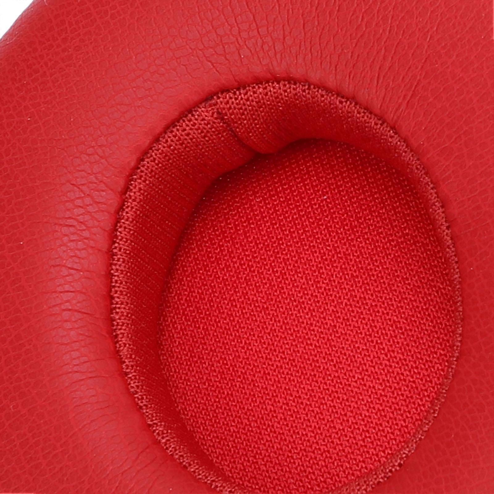Headphone Ear Pad Professional Noise Isolation High Density Memory Foam Protein Leather Headphone Ear Cushion for Replacement Red