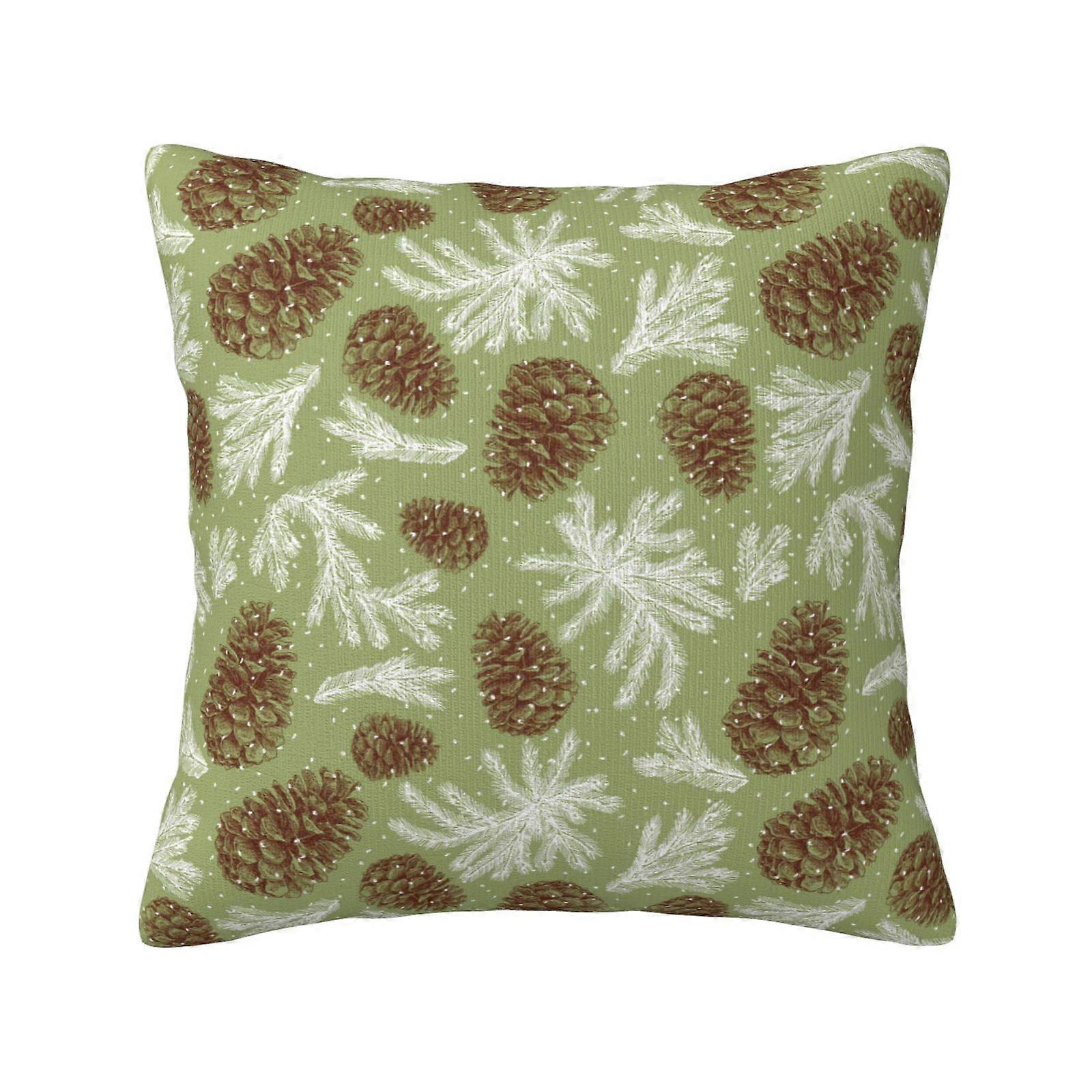 Pine Cones Pattern Throw Pillow Covers Decorative Pillowcase Cushion Cover For Home Sofa Bed Indoor 18 X 18 Inch