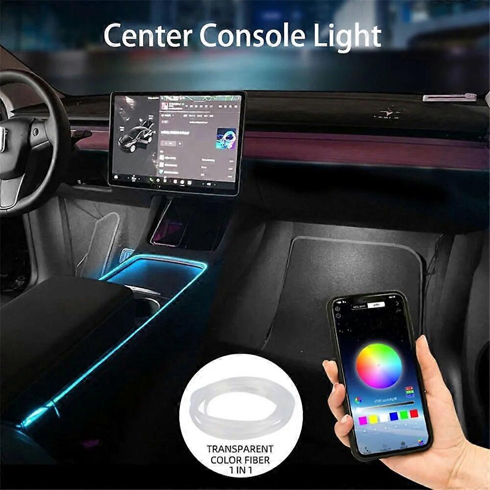 For Tesla Center Console Dashboard Neon Light Tubes Model 3 Model Y 2019-2023 RGB Interior LED Strip Lights with App ControllerMotor Vehicle Lighting