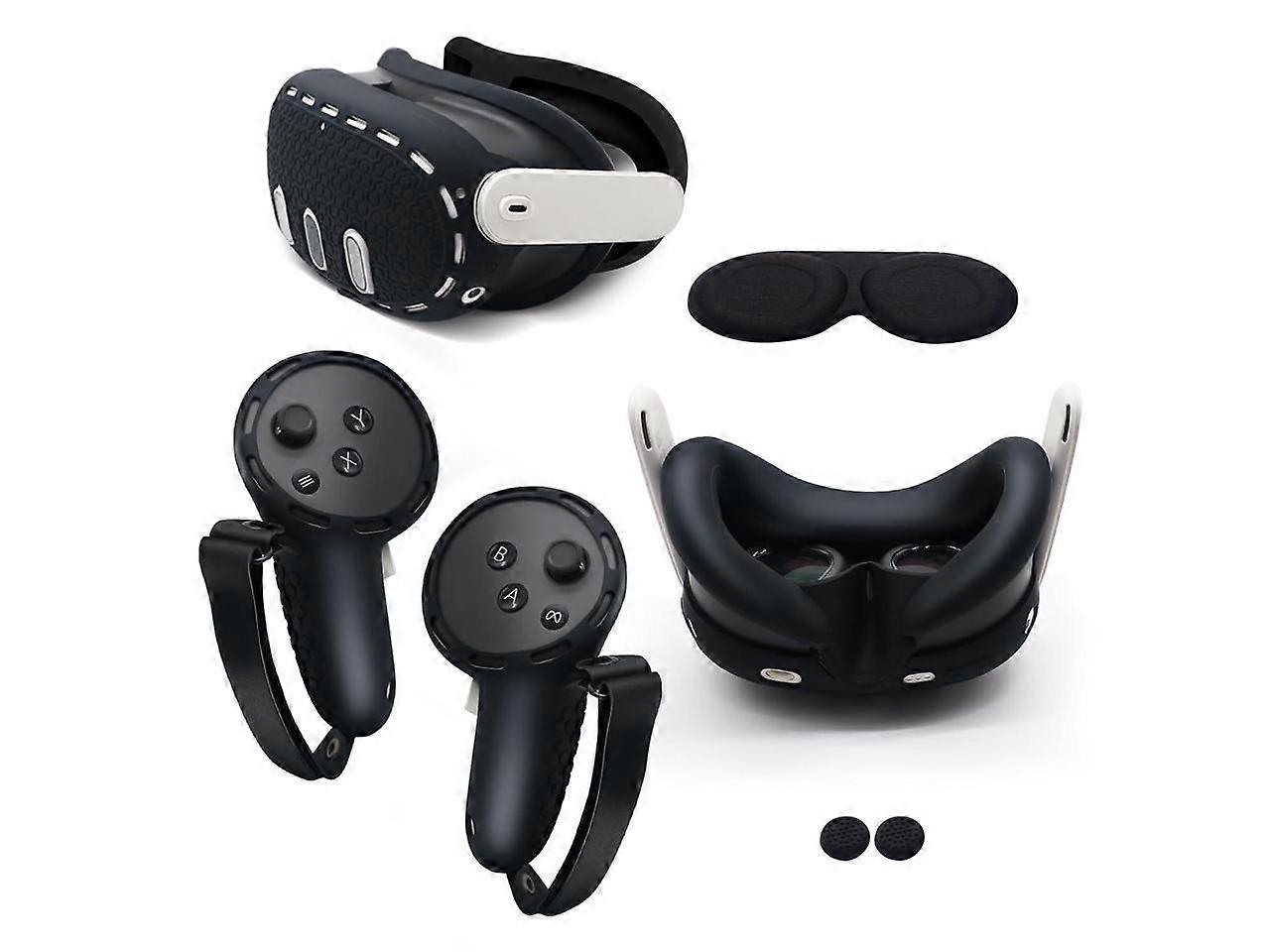 Accessories for Meta Quest 3, 5 in 1 Silicone Protective Case Set for Oculus Quest 3, VR Protective Case Set, Controller Grip Cover, VR Shell Cover, F