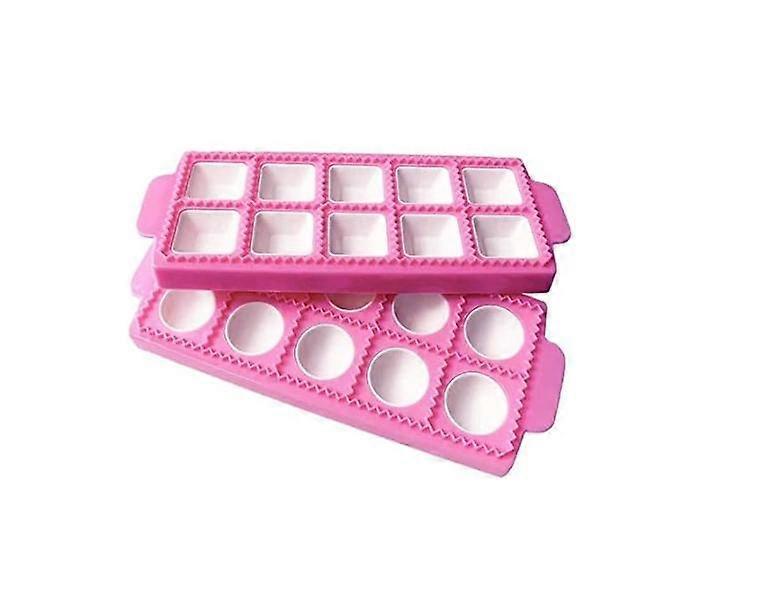(Rose, 34*13.5*2cm)*2 wonton molds, round dumpling molds / square dumpling molds, 10 pieces, for molding and pressing pies