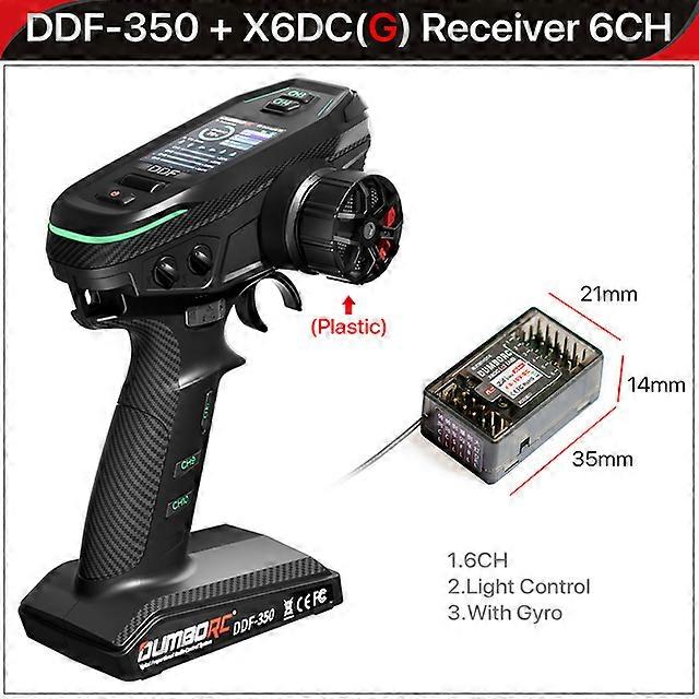 DDF-350 Trasmettitore con ricevitore 2.4G 10CH Telecomando radio digitale per telecomando Auto Barca Serbatoio LCD FHSS Sistema