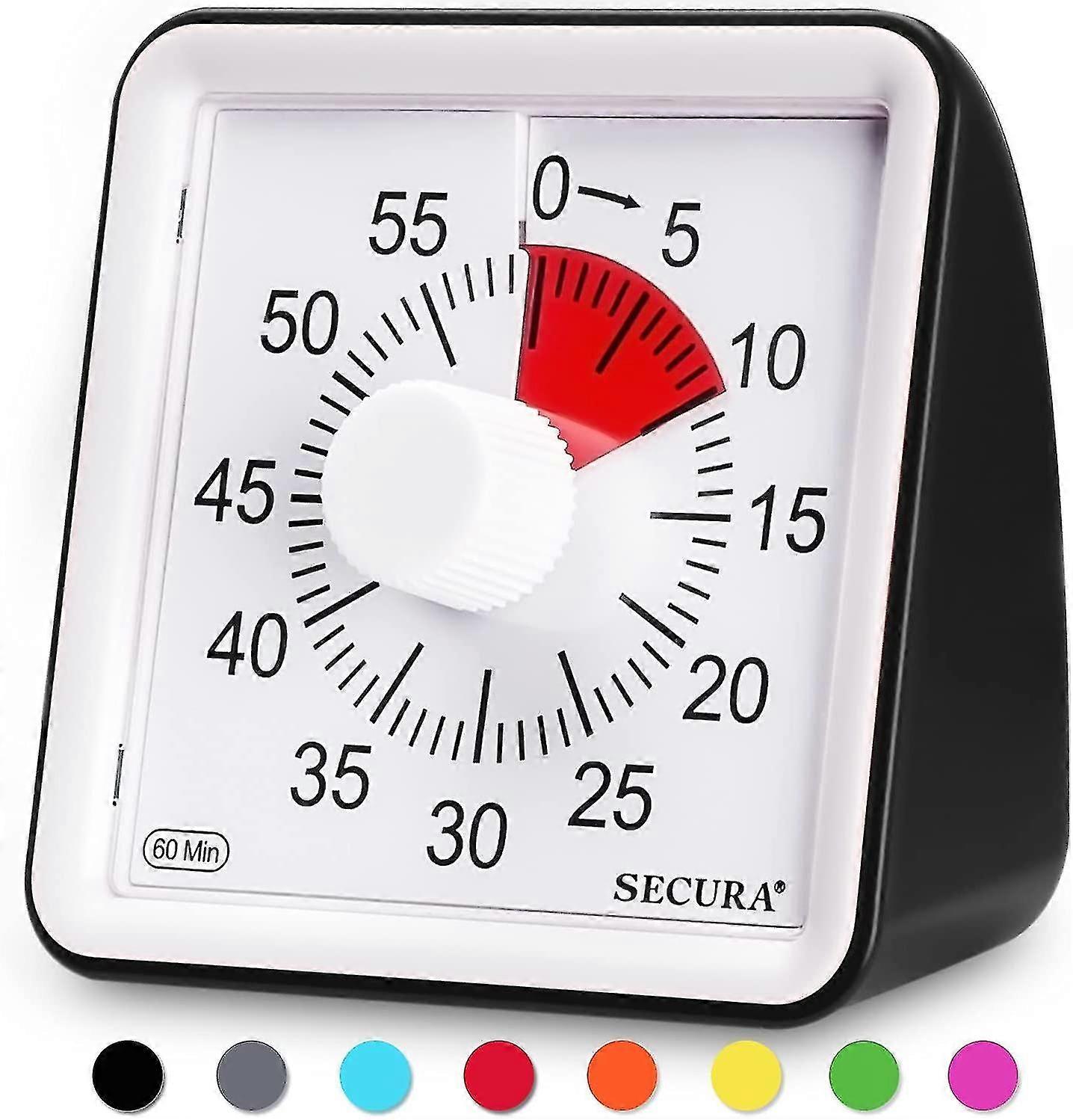 60-Minuten-Visual-Timer, Countdown-Uhr für das Klassenzimmer, Silent-Timer für Kinder und Erwachsene