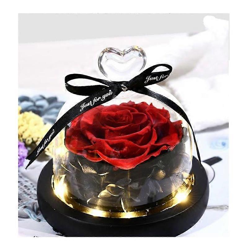 thumbnail interactive-video image 1 of Forever Rose In Glass Dome, Eternal Flower LED Night Light, Romantic Valentine's Gift, Battery Operated 1 of 1