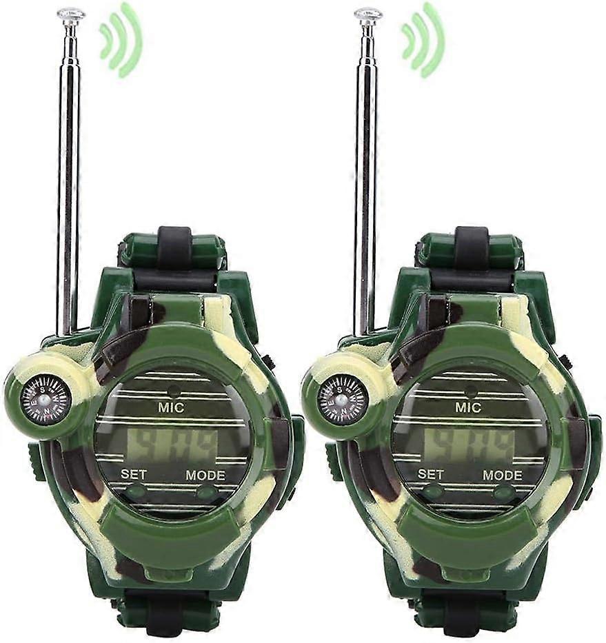 2 Pcs Walkie Talkie Toy for Kid Electronic Games Simulation Digital Watch Intercom Pretend Play for Outdoor Adventures Camping Hiking Walkie Talkies O