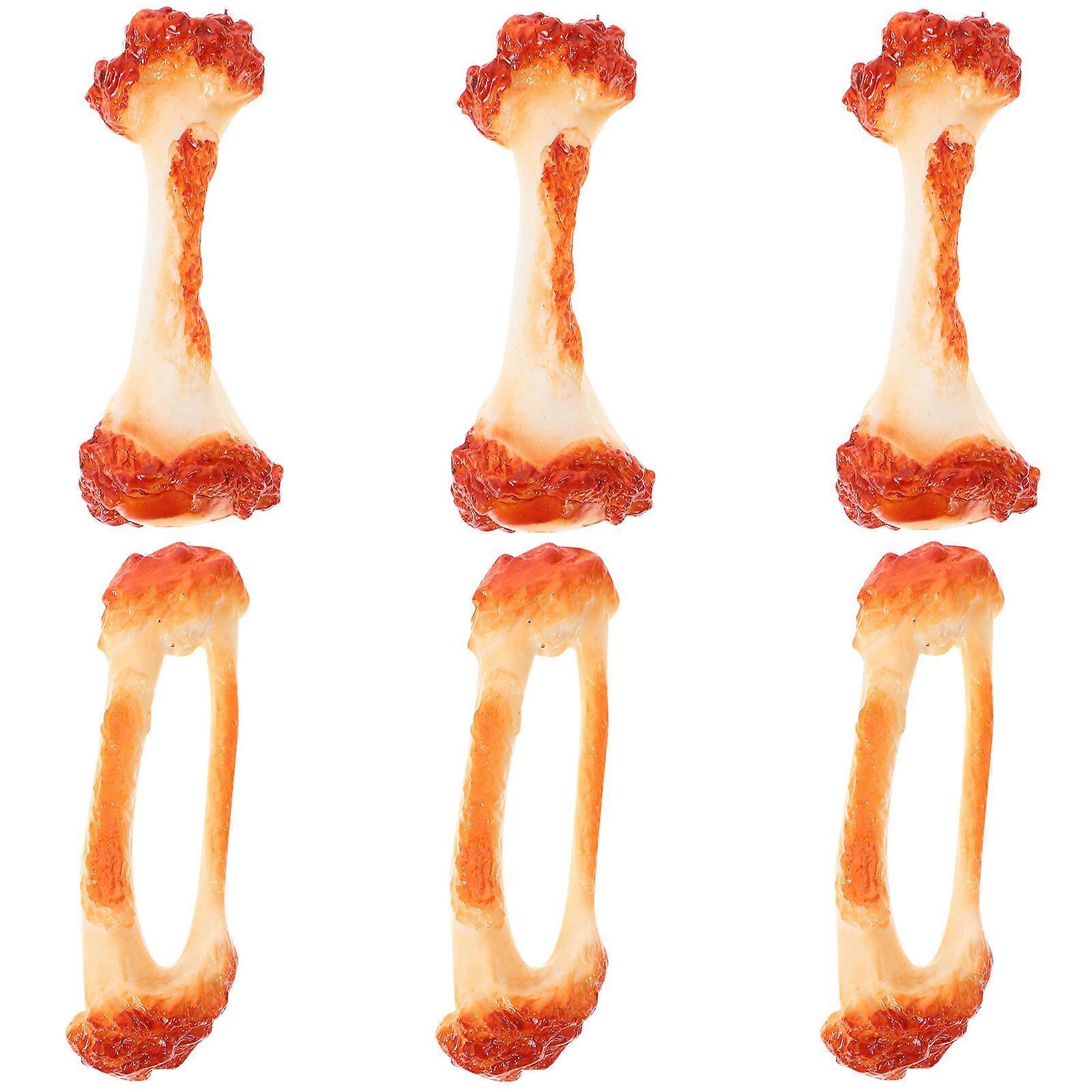 6pcs Simulated Chicken Legs Bone Model Fake Fried Chicken Wings Bone Model Simulat Model