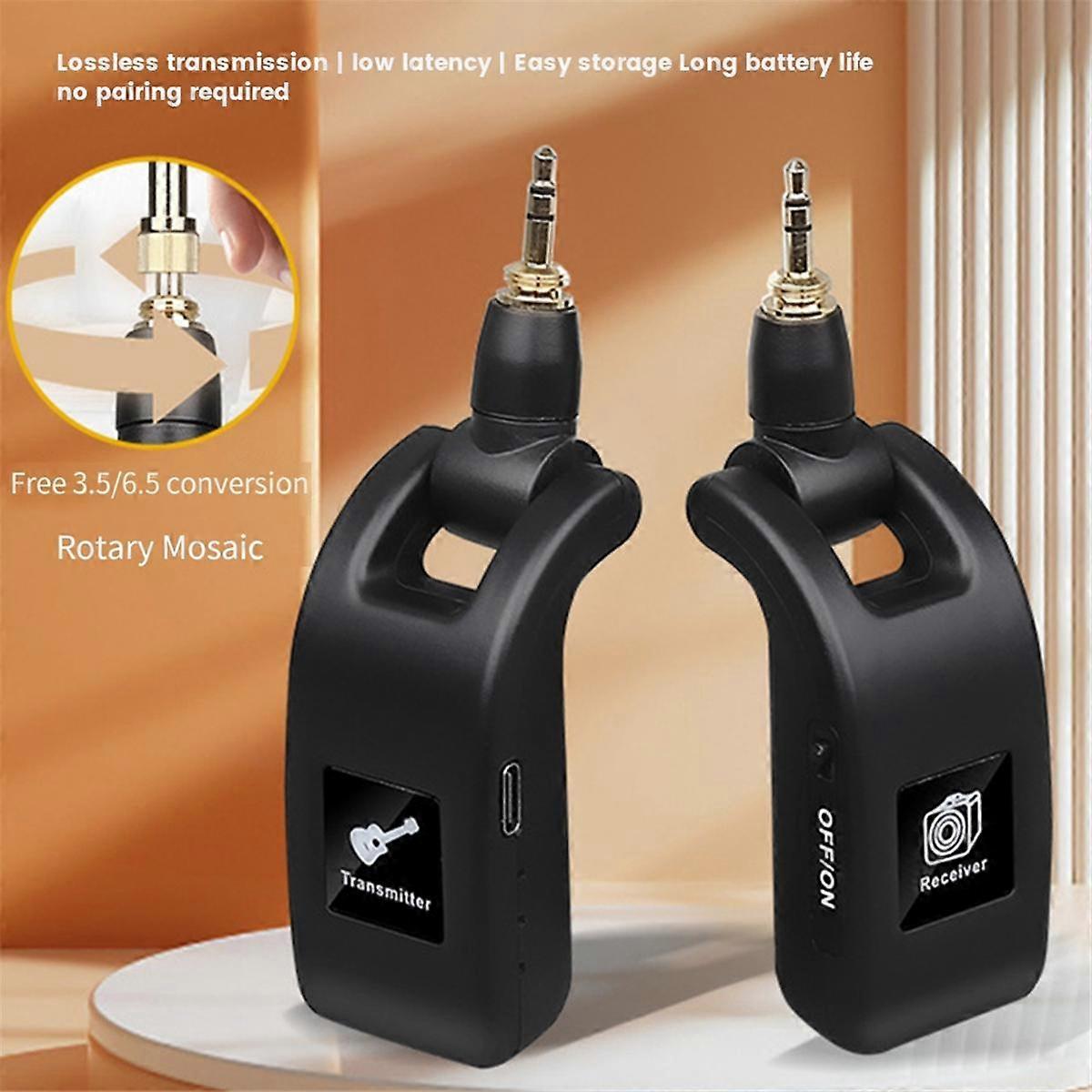 Gitarr Trådlöst System Ljudsändare Mottagare USB Uppladdningsbart Trådlöst System För Elgitarr Bas