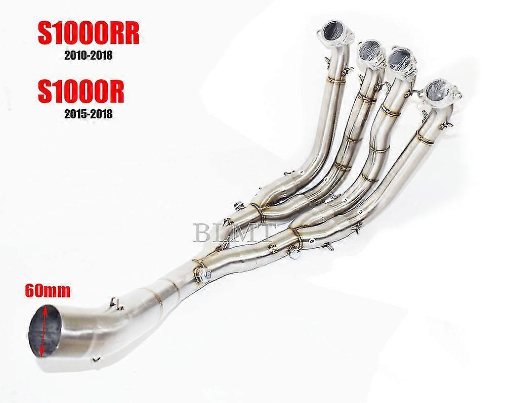 צינור פליטה מעולהעבור BMW S1000RR S1000R 2010 עד 2018 אופנוע sc פליטה מערכות מלאות אופני בור עמום צינור קדמי S1000R 2015 - 2018