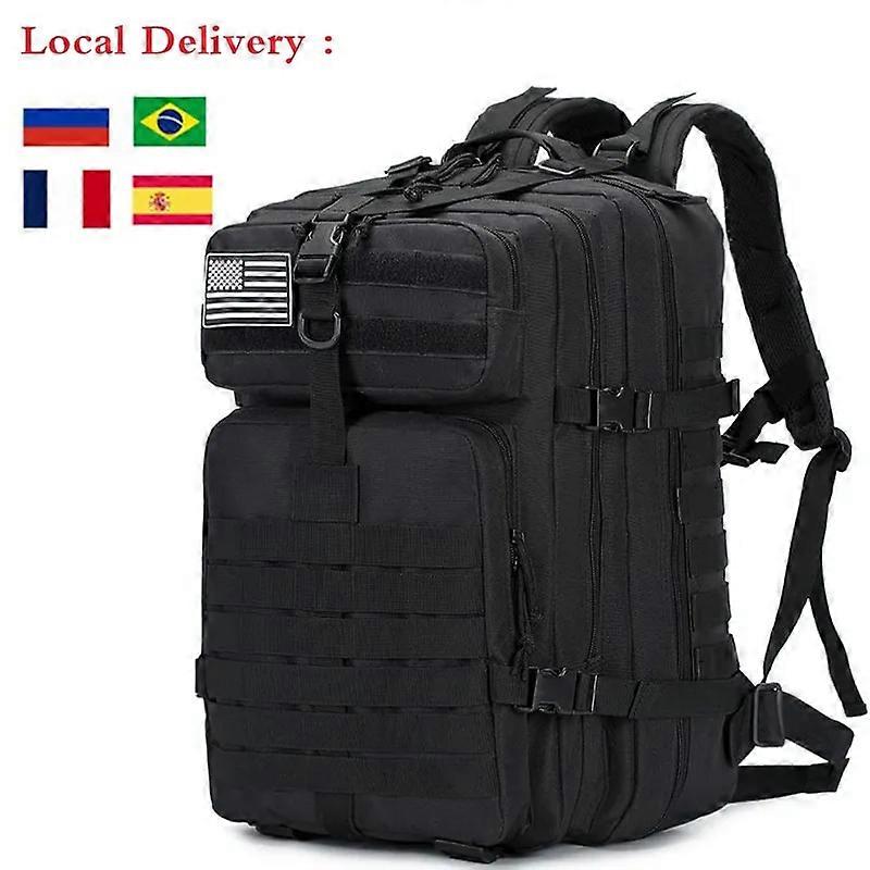 50L Large Capacity Travel Backpack - Waterproof Hiking Backpack With Shoe Bag, Laptop Compartment, Black - View #6